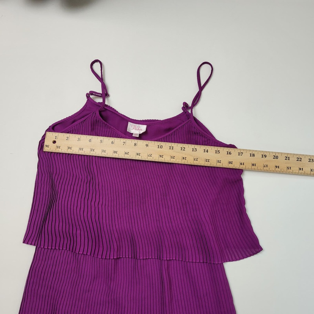 Parker Accordion Pleated A-Line Mini Dress Adjustable Spaghetti Straps Size S - Picture 9 of 13